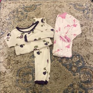 Kyte BABY Pajama Sets White and Purple Cozy Sleepwear